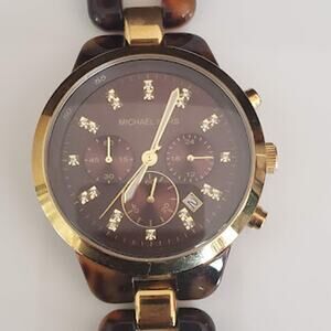Michael Kors‎ Women's 43mm Watch Gold Tone and Tortoise Shell Band MK5609 Small